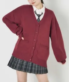 WEGO スクール ニット　カーディガン 赤　制服　　　フリーサイズ