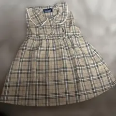 EAST BOY 襟付きチェックワンピース 90