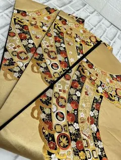 袋帯正絹　振袖帯　訪問着帯　六通　高級 袋帯 多色刺繍　アンティーク帯　長め帯