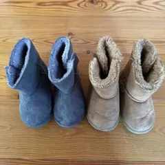 子ども⭐︎14.15センチ⭐︎二足セット⭐︎ネイビー・ブラウン スエードショートブーツ