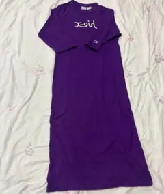 Xgirl 紫 ロングカットソーワンピース