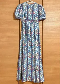 70s 70年代 vintage パッチワーク 花柄 ワンピース 古着