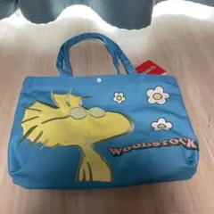 ラウンドワン限定　スヌーピー　プラチナムザッカ　トートバッグ　ウッドストック