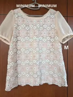 MINIMUM MINIMUM 花柄レースシフォン半袖トップス M フェミニンのサムネイル