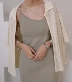 AKTE ランダムストラップキャミソールワンピース　カップ付きワンピ　アクテ