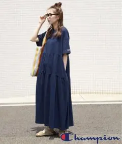 新品　FREAK'S STORE Champion 別注切り替え半袖ワンピース