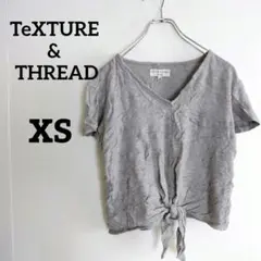 TeXTURE & THREAD グレー Vネック Tシャツ 半袖 無地 XS