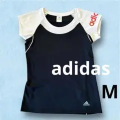 adidas ネイビー/ホワイト 半袖Tシャツ スポーツ トップス
