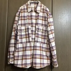 GUチェック柄 長袖ネルシャツ　Mサイズ