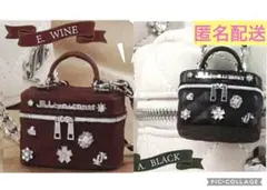 JILL STUART ミニブローチバニティキーホルダー ワイン ブラック