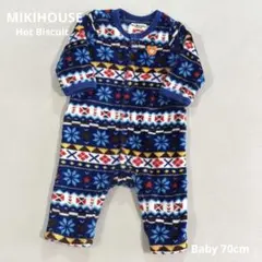 【Hot Biscuit】ミキハウスホットビスケットベビーフリースロンパース70