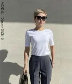JENNEジェンヌ テープリボンTシャツ　ホワイトのサムネイル