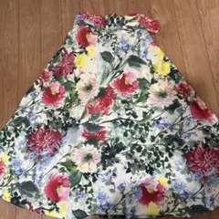 ZARA フラワープリント フレアスカート XS