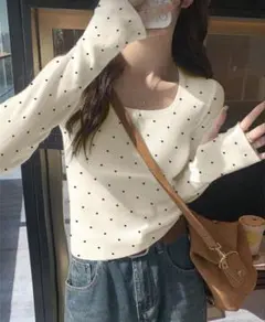 ドット柄　トップス