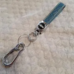 レザー キーホルダー ブルー イントレチャート風のサムネイル