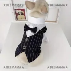 フレンチブルドッグ　タキシード風シャツ　フォーマル　パグ 結婚式　ハロウィン