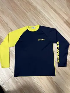YONEX 長袖シャツ Sサイズ ネイビー/イエロー