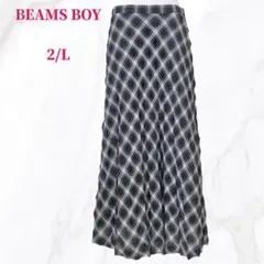 ✨極美品✨ビームスボーイ チェック ロングスカート（2/L）レーヨン フレアのサムネイル