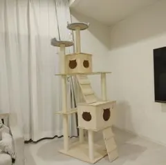 sumika 突っ張り型木製キャットタワー ハイエンドモデル コットン