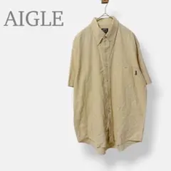 【AIGLE エーグル】半袖シャツ ボタンダウン　チェック柄 L 日本製 メンズ