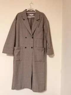MOUSSY チェック柄　ロングコート　サイズ2