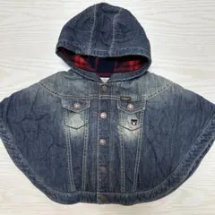 DOUBLE.B デニムフードポンチョ70〜90cm