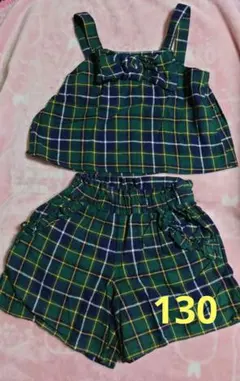 SLAP SLIP チェック柄 キャミ パンツ 上下セット 130 フランネル