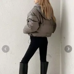 GYDA フェイクレザーショートダウンコート