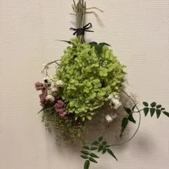 ドライフラワーミニスワッグセール 紫陽花とアナベルと7 長さ28cm前後