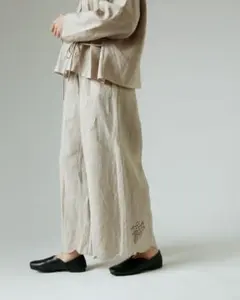 TOWAVASE Bon Voyageリネン スカラップ ワンピース グレー - メルカリ