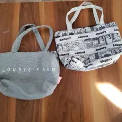 ミニトートバッグ　2個　付録　スヌーピー　ローリーズファーム