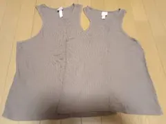 H&M タンクトップ　2枚 ブラウン　まとめ売り　M L トップス ノースリブ