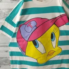 希少デザイン☆1995 ルーニーテューンズ トゥイーティー 太ボーダー Tシャツ