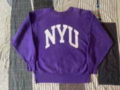 90s L champion vtg リバース NYU パープル 紫 アメリカ製