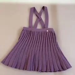 美品　petit main パープルプリーツスカート　110