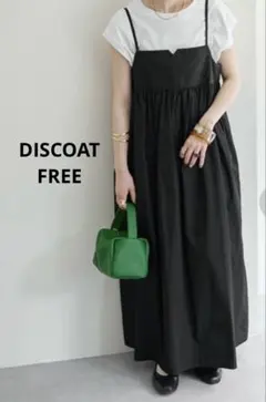 【DISCOAT】ギャザーキャミワンピース　ブラック　FREE