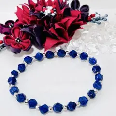 特価　多面カットラピスラズリ　天然石ブレスレット