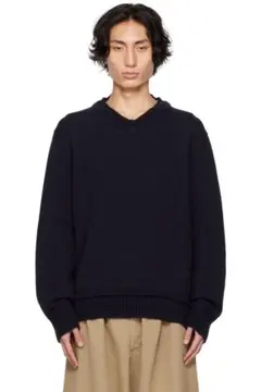 マルジェラ22aw ニット ダークネイビー×シルバーペイント - メルカリ