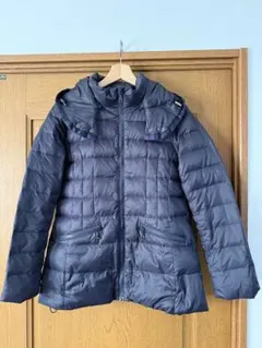 ネイビー フード付き ダウンジャケット