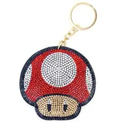 任天堂 超級瑪利歐 鏈條吊飾清潔布 超級蘑菇