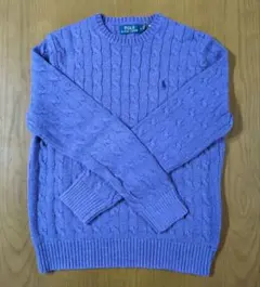 POLO RALPH LAUREN ケーブル編みセーター M パープル