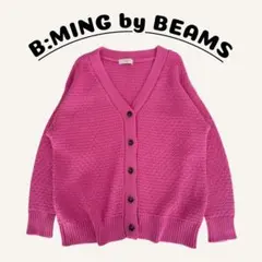 B:MING by BEAMS リンクス柄 ニットカーディガン ピンク