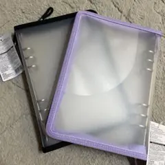 6穴リング　シール帳　シールファイル　パープル　紫　ファイル　２ 黒　ブラック
