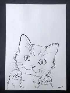4 猫 ドローイング コラージュ イラストレーション - メルカリ