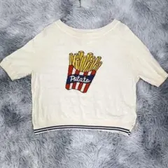 RAYBEAMS 半袖ニット　セーター　アイボリー　ポテト柄　レディース　薄手