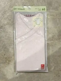 【新品】 UNIQLO ベビー ボディスーツ 長袖 60 ピンク ユニクロ