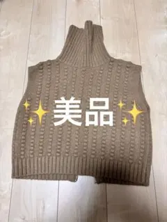 美品 一回使用 レディース ニット ベスト ベージュ