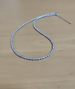 b**様 ♦淡水ライスパールネックレス(グレー)SILVER