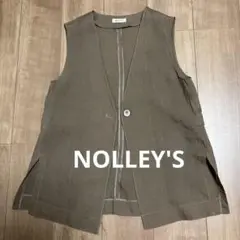 NOLLEY'Sリネンライクノースリーブ ベスト　ブラウン、カーキ