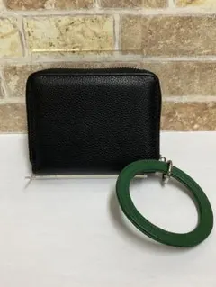 イアパピヨネ レザーリング付き ラウンドミディアム 折り財布 イエロー